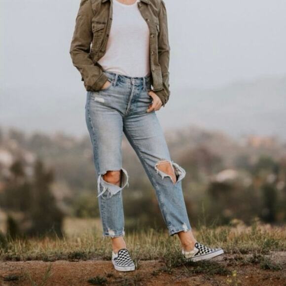 Women’s Mother Jeans The Tomcat High Rise Light Wash Ripped Size 27 - Picture 9 of 10